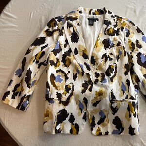 Sandro Sportswear Multicolor Animal‑Inspired Print Blazer – Size M (Like New)